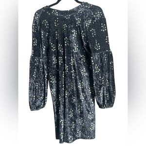 NWT Knot Sisters Velour Flower Print Tie Back Mini Dress Sz Sm